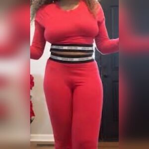 Victoria's Secret Red Ankle Pants & Top Set